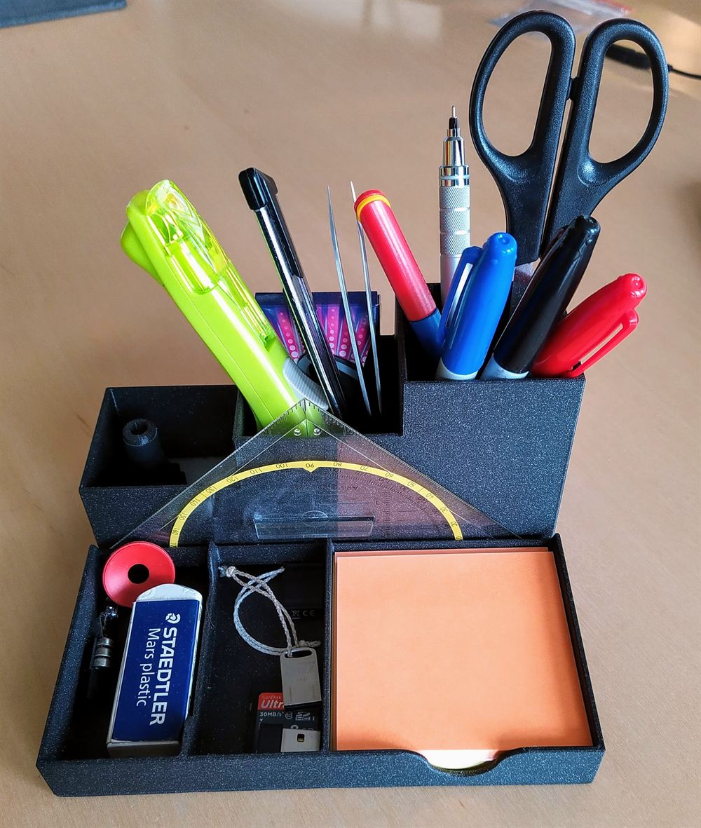 All-in-One Desk Organiser — 3D printed in PLA