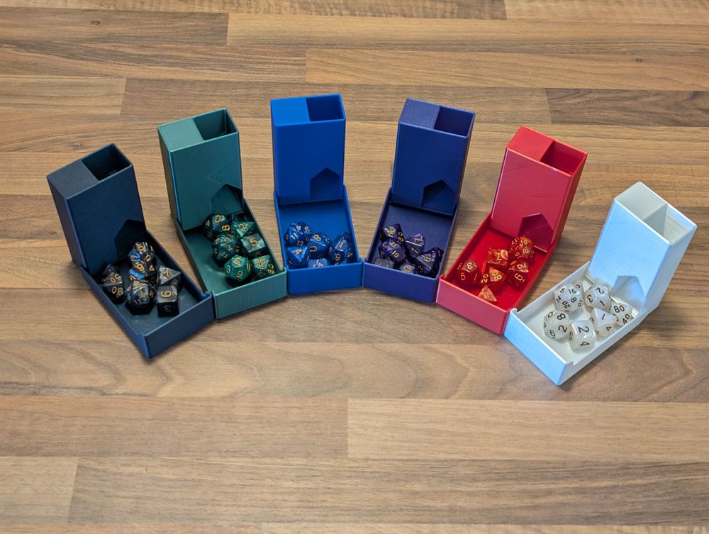 Portable Dice Tower with Storage — 3D printed in PLA
