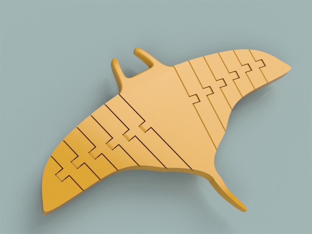 Flexi Articulated Manta Ray — 3D printed in PLA