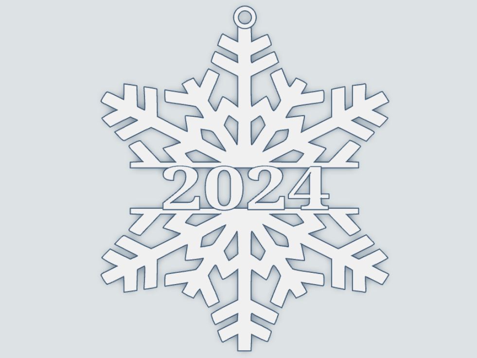 Snowflake Tree Ornament — 3D printed in PLA